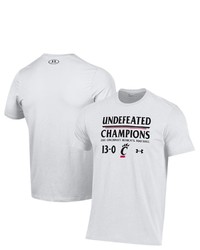 Under Armour White Cincinnati Bearcats 2021 Aac Football Conference Champions Undefeated T Shirt