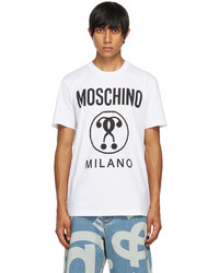 Moschino White Double Question Mark Logo T Shirt