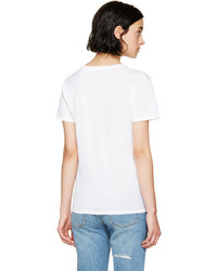 Saint Laurent White Fang Print T Shirt