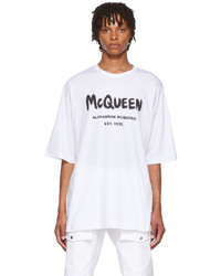 Alexander McQueen White Graffiti T Shirt