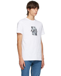 A.P.C. White Graphic Teddy T Shirt