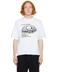 DSQUARED2 White Horizon Football T Shirt