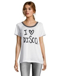 Chaser LA White Jersey I Love Disco Cutout Back T Shirt