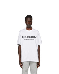 Burberry White Letchford Logo T Shirt