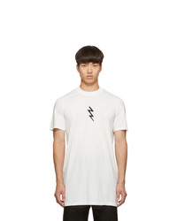 Rick Owens White Lightning Bolt Level T Shirt