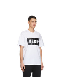 MSGM White Logo Box T Shirt