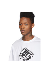 Burberry White Logo Ellison T Shirt