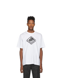 Burberry White Logo Ellison T Shirt