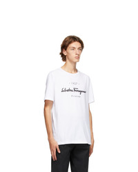 Salvatore Ferragamo White Logo T Shirt
