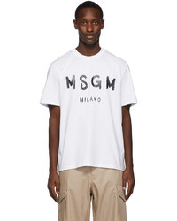 MSGM White Logo T Shirt