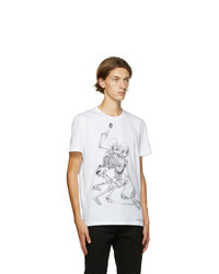 Alexander McQueen White Lovers Skeleton Print T Shirt