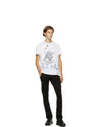 Alexander McQueen White Lovers Skeleton Print T Shirt