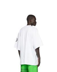 Gcds White Macro Round Logo T Shirt