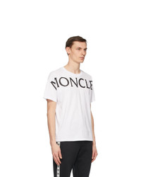 Moncler White Matt Black Logo T Shirt
