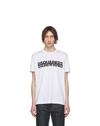 DSQUARED2 White Mirrored Logo T Shirt