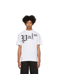 Palm Angels White New Gothic T Shirt