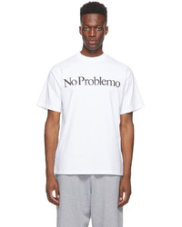 Aries White No Problemo T Shirt