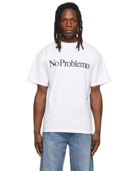 Aries White No Problemo T Shirt
