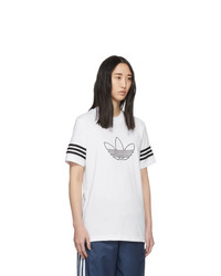 adidas Originals White Outline Trefoil T Shirt
