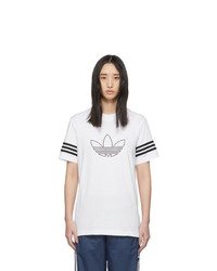 adidas Originals White Outline Trefoil T Shirt