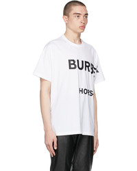 Burberry White Oversized Horseferry Print T Shirt