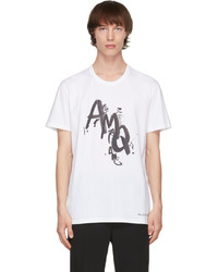 Alexander McQueen White Painted Logo T Shirt