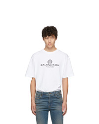 Balenciaga White Paris Laurel Regular Fit T Shirt