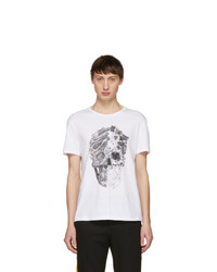 Alexander McQueen White Patchwork Skull T Shirt