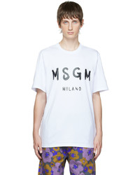 MSGM White Printed T Shirt