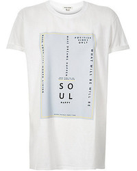 River Island White Soul Slogan Print Oversized T Shirt