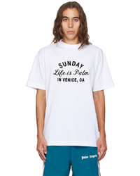 Palm Angels White Sunday Classic T Shirt