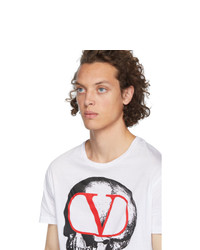 Valentino White Undercover Edition V Skull T Shirt