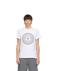 VERSACE JEANS COUTURE White V Emblem T Shirt