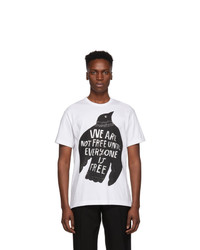 Comme Des Garcons Homme Plus White We Are Not Free T Shirt