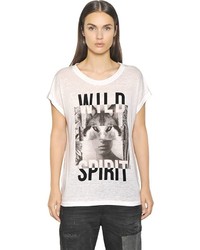 Diesel Wild Spirit Printed Linen Blend T Shirt