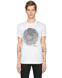 DSQUARED2 Wood Printed Cotton Jersey T Shirt