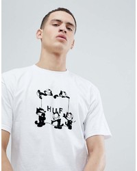 HUF X Felix The Cat Box Logo T Shirt In White