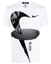 Black Comme Des Garçons X Nike Swoosh Print T Shirt