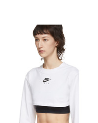 Nike White Air Long Sleeve Crop Top