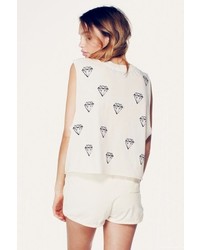 Wildfox Couture Little Diamond Charlie Tank In Pearl