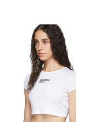 Dsquared2 White Bella Fit Crop T Shirt