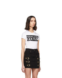 Versace Jeans Couture White Logo Cropped T Shirt