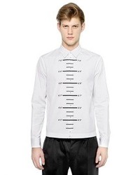 DSquared Height Chart Printed Cotton Poplin Shirt