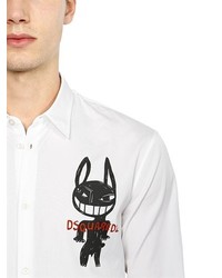 DSQUARED2 Dog Printed Cotton Poplin Shirt