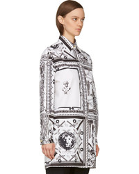 Versus White Black Mixed Print Anthony Vaccarello Edition Blouse