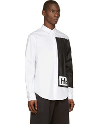 Hood by Air White Black Printed Illusion Shirt