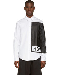 Hood by Air White Black Printed Illusion Shirt