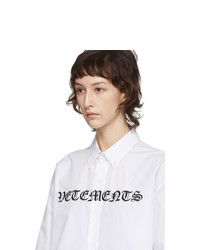 Vetements White Gothic Logo Shirt