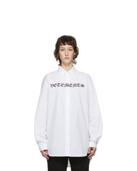 Vetements White Gothic Logo Shirt