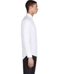 Neil Barrett White Skinny Tie Print Shirt